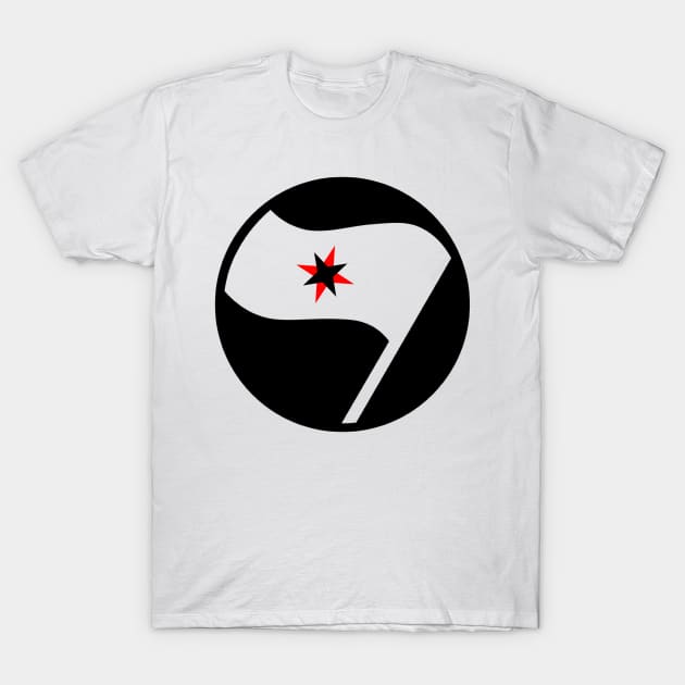 Christian Flag Quaker Friends Antifa T-Shirt by thecamphillips